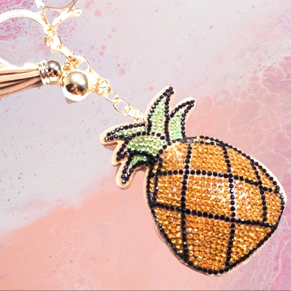 Accessories - Leather Pineapple Keychain with Tassel